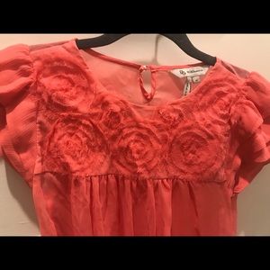 Peach soft detail Top